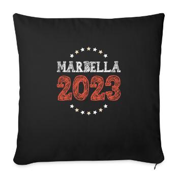 Marbella 2023 - Sofa pillowcase 17,3'' x 17,3'' (45 x 45 cm) - black - Front