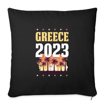 Greece 2023 - Sofakissenbezug 45 x 45 cm - Schwarz - Vorne