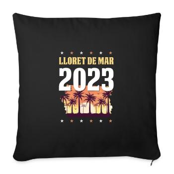 lloret de mar 2023 - Sofa pillowcase 17,3'' x 17,3'' (45 x 45 cm) - black - Front