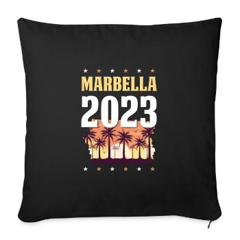 Marbella 2023 - Sofa pillowcase 17,3'' x 17,3'' (45 x 45 cm) - black - Front