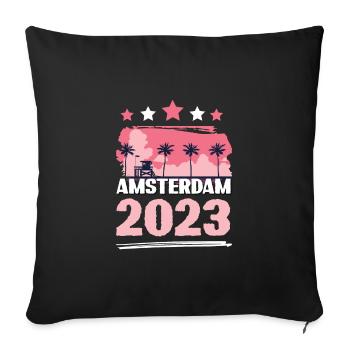 Amsterdam 2023 - Sofa pillowcase 17,3'' x 17,3'' (45 x 45 cm) - black - Front