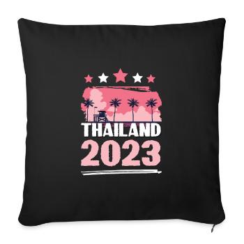 Thaïlande 2023 - Housse de coussin décorative 45 x 45 cm - noir - Devant