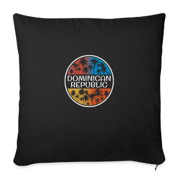 Dominican Republic Stylish Vacation Souvenir Palm - Sofa pillowcase 17,3'' x 17,3'' (45 x 45 cm) - black - Front