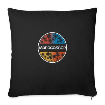 Madagascar Afrique Vacances élégantes Souvenir Palm - Housse de coussin décorative 45 x 45 cm - noir - Devant