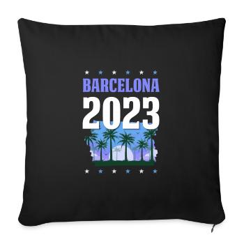 Barcelone 2023 - Housse de coussin décorative 45 x 45 cm - noir - Devant