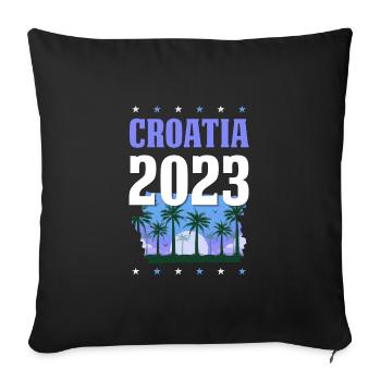 Croatia 2023 - Sofa pillowcase 17,3'' x 17,3'' (45 x 45 cm) - black - Front