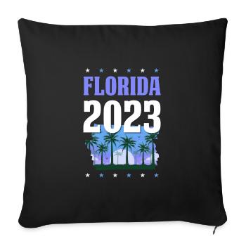 Florida 2023 - Sofa pillowcase 17,3'' x 17,3'' (45 x 45 cm) - black - Front