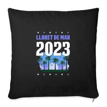 lloret de mar 2023 - Sofa pillowcase 17,3'' x 17,3'' (45 x 45 cm) - black - Front