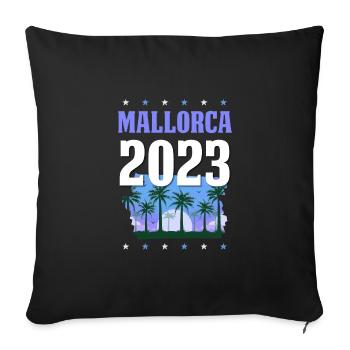 Majorque 2023 - Housse de coussin décorative 45 x 45 cm - noir - Devant