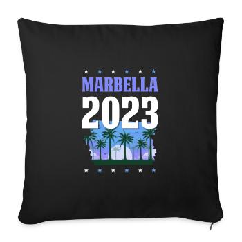 Marbella 2023 - Sofa pillowcase 17,3'' x 17,3'' (45 x 45 cm) - black - Front