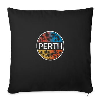 Perth Australie Élégant Souvenir Palmier Souvenir - Housse de coussin décorative 45 x 45 cm - noir - Devant