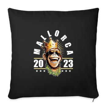 Mallorca 2023 King Monkey Party Malle Saying - Sofa pillowcase 17,3'' x 17,3'' (45 x 45 cm) - black - Front
