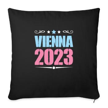 Vienna 2023 Wien - Sofa pillowcase 17,3'' x 17,3'' (45 x 45 cm) - black - Front