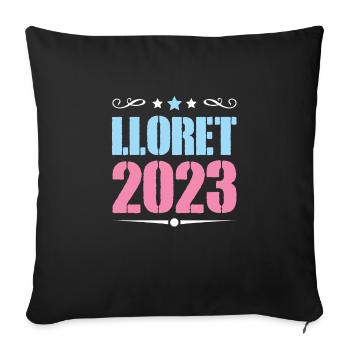 lloret de mar 2023 - Sofa pillowcase 17,3'' x 17,3'' (45 x 45 cm) - black - Front