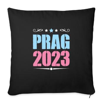 Prague 2023 - Housse de coussin décorative 45 x 45 cm - noir - Devant