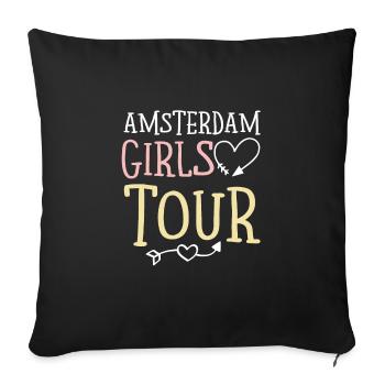Amsterdam Girls Tour - Housse de coussin décorative 45 x 45 cm - noir - Devant