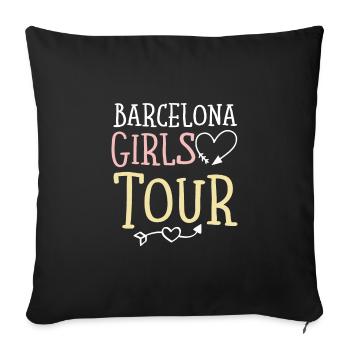 Barcelona Girls Tour - Housse de coussin décorative 45 x 45 cm - noir - Devant
