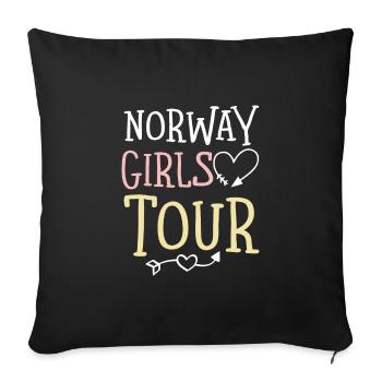 Tournée des filles de Norvège - Housse de coussin décorative 45 x 45 cm - noir - Devant