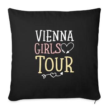 Vienna Girls Tour Wien - Sofa pillowcase 17,3'' x 17,3'' (45 x 45 cm) - black - Front