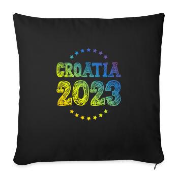Croatia 2023 - Sofa pillowcase 17,3'' x 17,3'' (45 x 45 cm) - black - Front