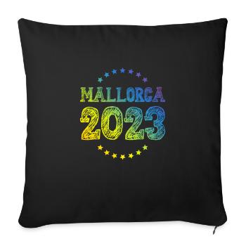 Majorque 2023 - Housse de coussin décorative 45 x 45 cm - noir - Devant
