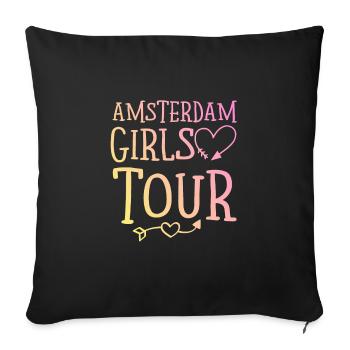 Amsterdam Girls Tour - Housse de coussin décorative 45 x 45 cm - noir - Devant