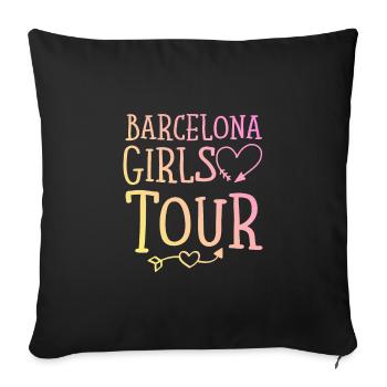 Barcelona Girls Tour - Housse de coussin décorative 45 x 45 cm - noir - Devant