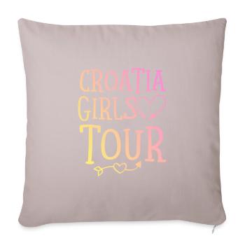 Tournée des filles en Croatie - Housse de coussin décorative 45 x 45 cm - taupe clair - Devant