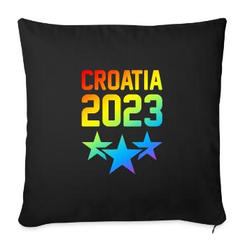 Croatia 2023 - Sofa pillowcase 17,3'' x 17,3'' (45 x 45 cm) - black - Front
