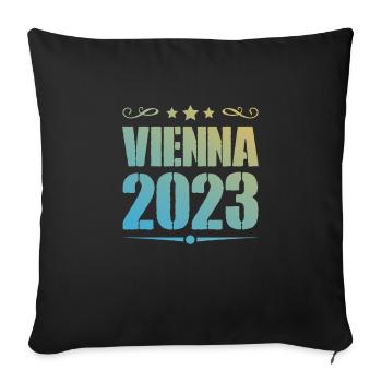 Vienna 2023 Wien - Sofa pillowcase 17,3'' x 17,3'' (45 x 45 cm) - black - Front
