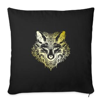 Fox Mandala or - Housse de coussin décorative 45 x 45 cm - noir - Devant