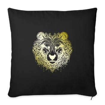 Bear Grizzly Mandala gold - Sofa pillowcase 17,3'' x 17,3'' (45 x 45 cm) - black - Front