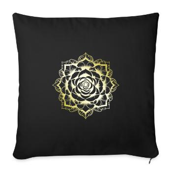 Rose Mandala gold - Sofa pillowcase 17,3'' x 17,3'' (45 x 45 cm) - black - Front