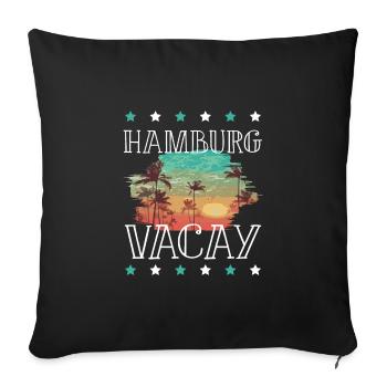 Hambourg Tourisme - Housse de coussin décorative 45 x 45 cm - noir - Devant