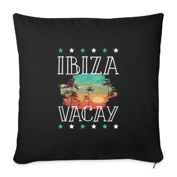 Ibiza Tourisme - Housse de coussin décorative 45 x 45 cm - noir - Devant