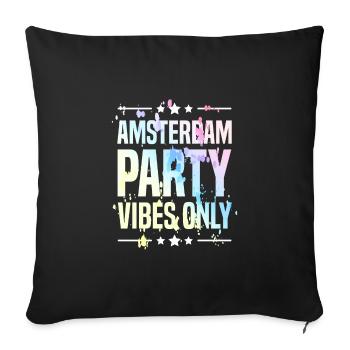 Ambiance de fête à Amsterdam - Housse de coussin décorative 45 x 45 cm - noir - Devant