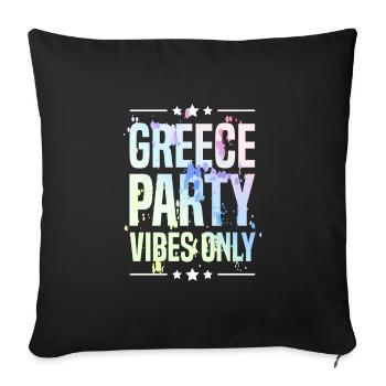 Greece Party Vibes - Sofa pillowcase 17,3'' x 17,3'' (45 x 45 cm) - black - Front