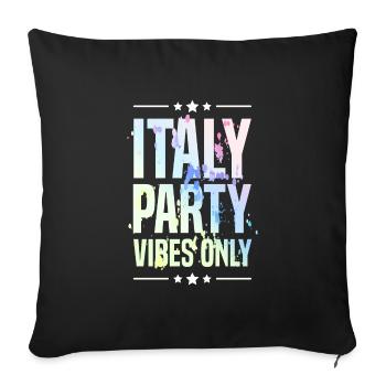 Italie Party Vibes - Housse de coussin décorative 45 x 45 cm - noir - Devant