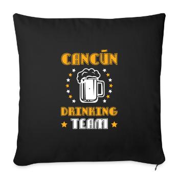 Équipe de boissons de Cancun - Housse de coussin décorative 45 x 45 cm - noir - Devant