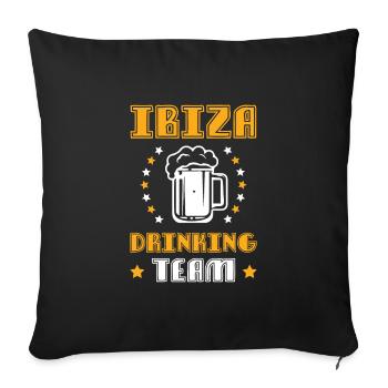 Ibiza Drinking Team - Sofa pillowcase 17,3'' x 17,3'' (45 x 45 cm) - black - Front