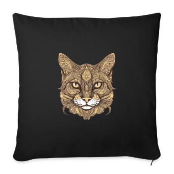 Cat Portrait Head - Sofa pillowcase 17,3'' x 17,3'' (45 x 45 cm) - black - Front