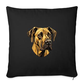 Great Dane Dog Portrait - Sofa pillowcase 17,3'' x 17,3'' (45 x 45 cm) - black - Front