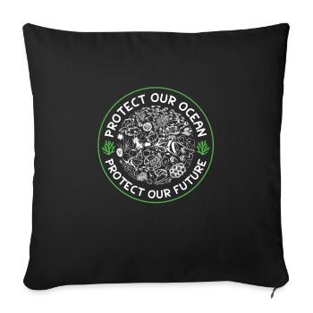 save the ocean - Sofa pillowcase 17,3'' x 17,3'' (45 x 45 cm) - black - Front