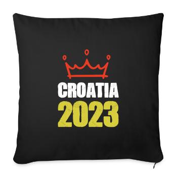 Croatia 2023 - Sofa pillowcase 17,3'' x 17,3'' (45 x 45 cm) - black - Front