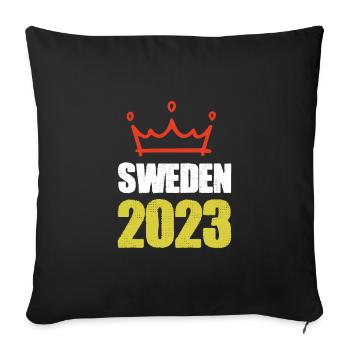 Suède 2023 - Housse de coussin décorative 45 x 45 cm - noir - Devant