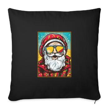 Père Noël Père Noël Père Noël - Housse de coussin décorative 45 x 45 cm - noir - Devant
