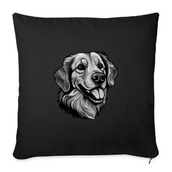 Golden Retriever Dog Head Portrait Animal - Sofa pillowcase 17,3'' x 17,3'' (45 x 45 cm) - black - Front