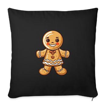 Christmas Gingerbread Baking Biscuit - Sofa pillowcase 17,3'' x 17,3'' (45 x 45 cm) - black - Front