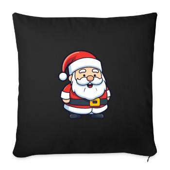 Père Noël drôle de Noël - Housse de coussin décorative 45 x 45 cm - noir - Devant
