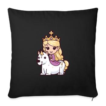 Princesse Cheval Mignon - Housse de coussin décorative 45 x 45 cm - noir - Devant